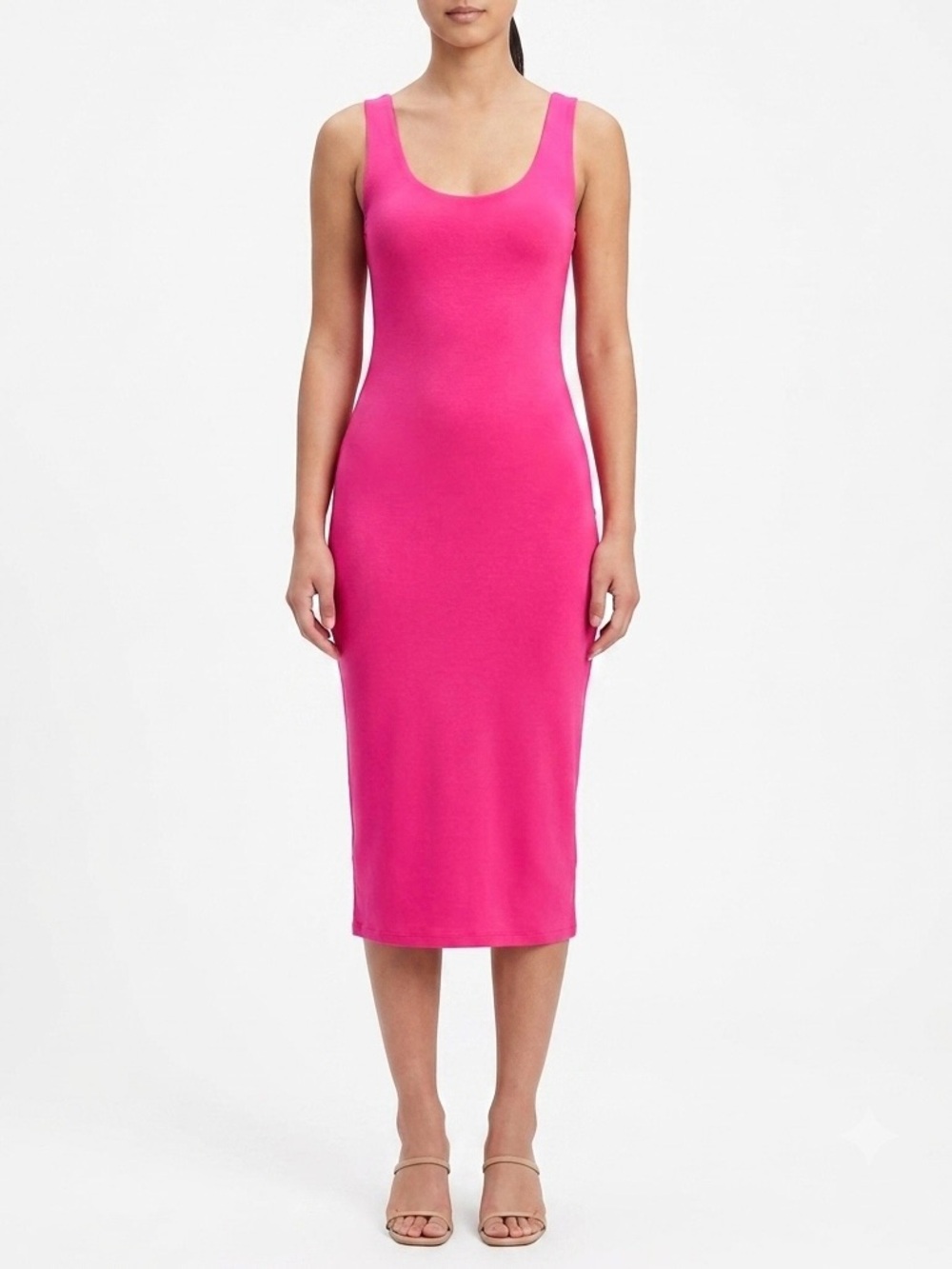 Bar III, Contour Bodycon Midi Dress in Hot Pink, XXS, NWT